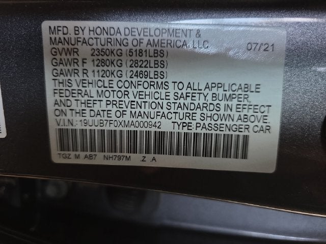 2021 Acura TLX Type S SH-AWD