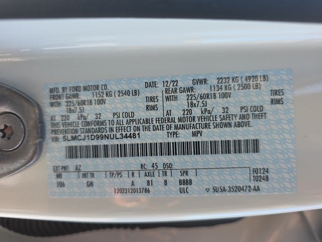 2022 Lincoln Corsair Standard