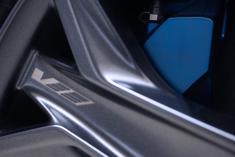 Close-up of the 2026 OPTIQ-V Brembo Performance Front Brakes | Harvey Cadillac in Grand Rapids MI