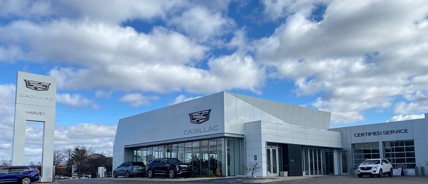 Harvey Cadillac showroom in Grand Rapids MI